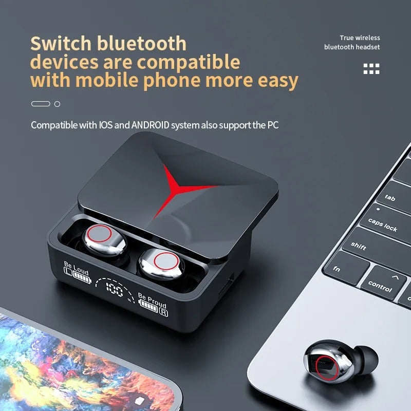 M90 WIRELESS GAMING HEADPHONES: BLUETOOTH 5.1, STEREO, LED DISPLAY