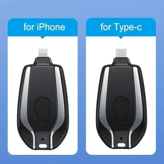 Mini Power Bank Keychain Both [I Phone And Type-C ]